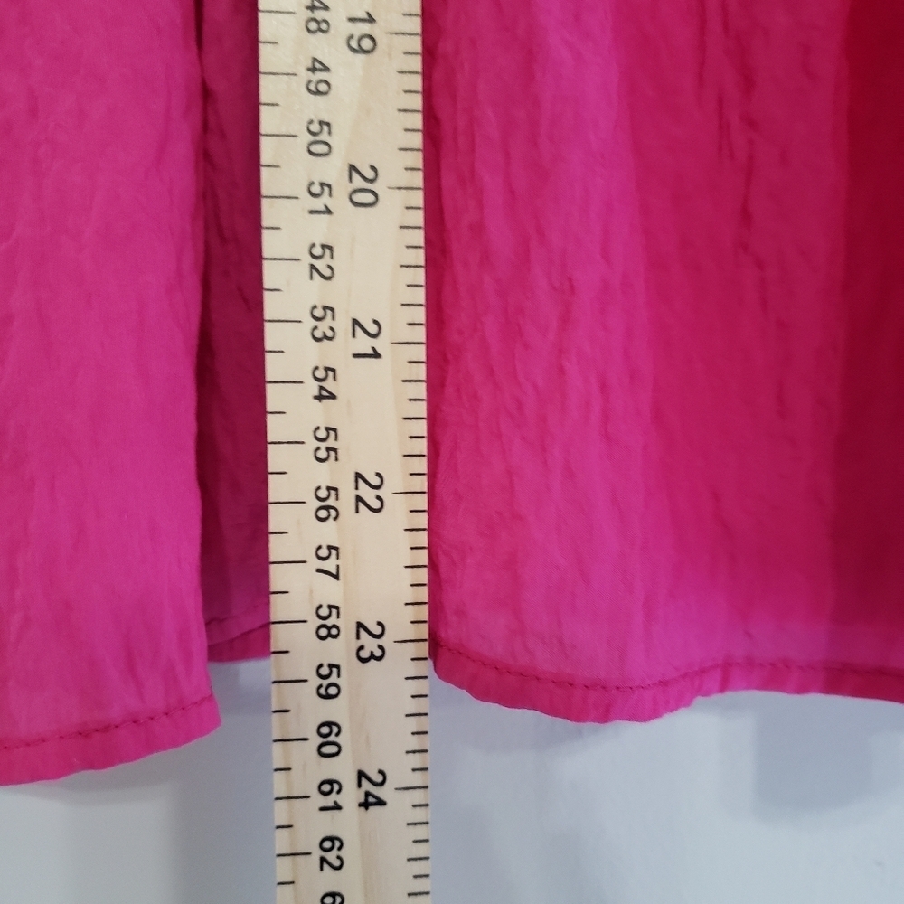 Entro Ruffle Sleeve Babydoll Blouse Top Women Small Fuchsia Pink Vibrant Boho - Picture 2 of 9